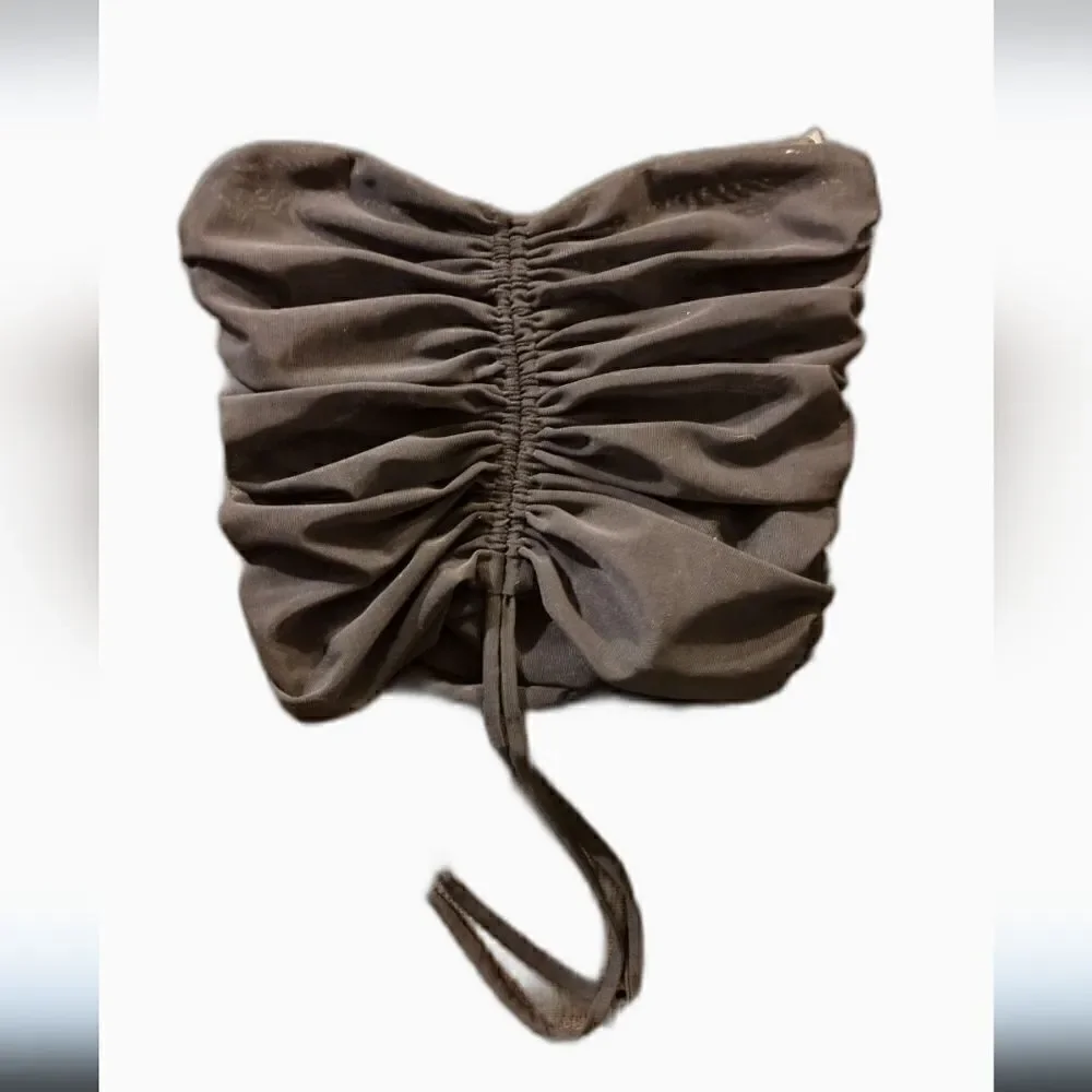 Meshki pearl ruched strapless top, black nwt🎉 will remove soon!! - Picture 2 of 5